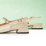 Square-Toe Sleek Slingback Flats (Felicia)