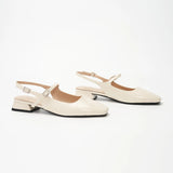 Square-Toe Sleek Slingback Flats (Felicia)