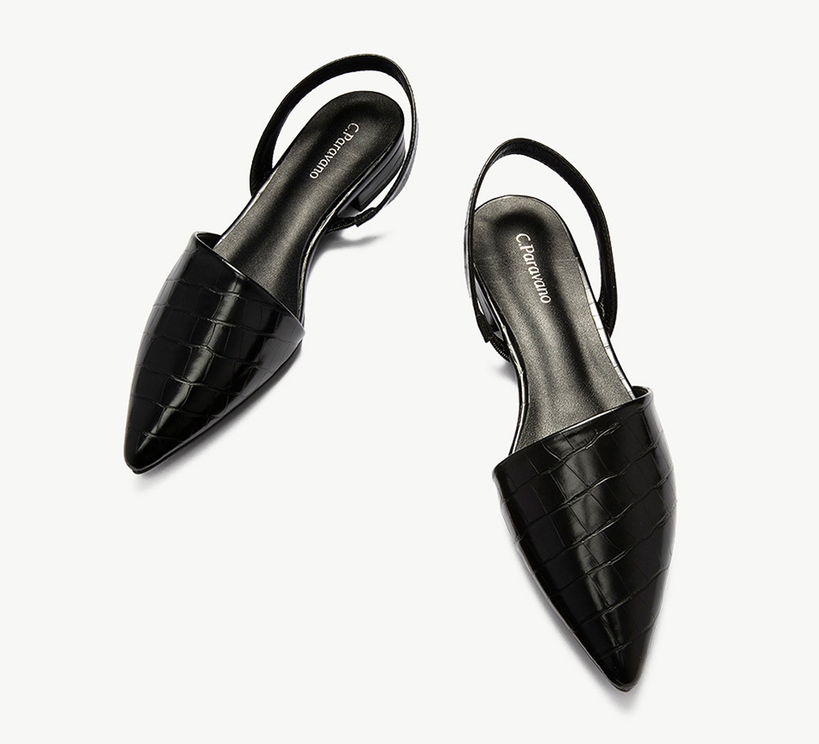 Croc Print Slingback Flats