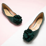 Botanical Bliss: Flower Decor Ballerina in Green, a nod to nature's refreshing hues.