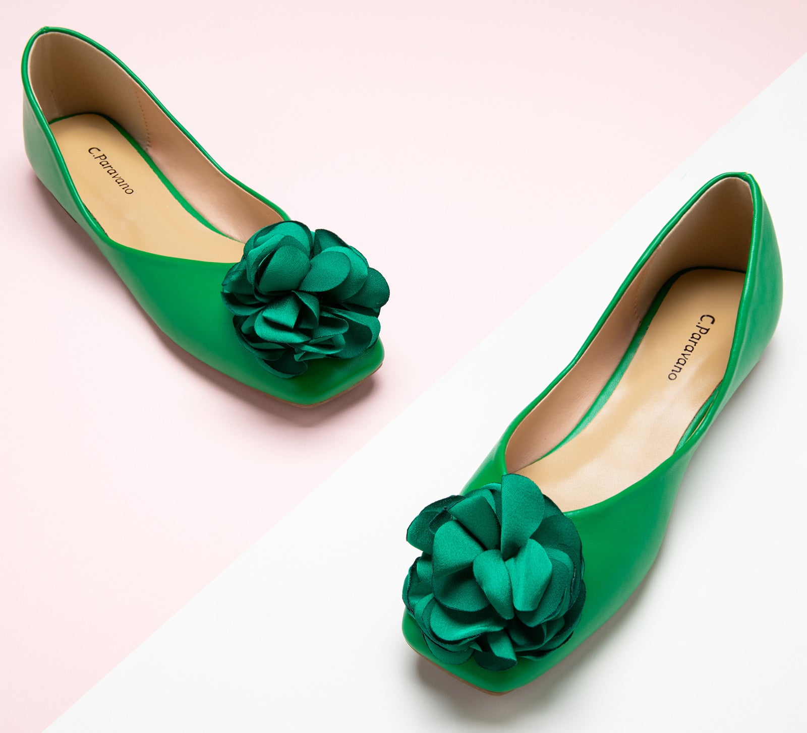 Deep and Lush: Dark Green Flower Decor Ballerina, an embodiment of natural elegance