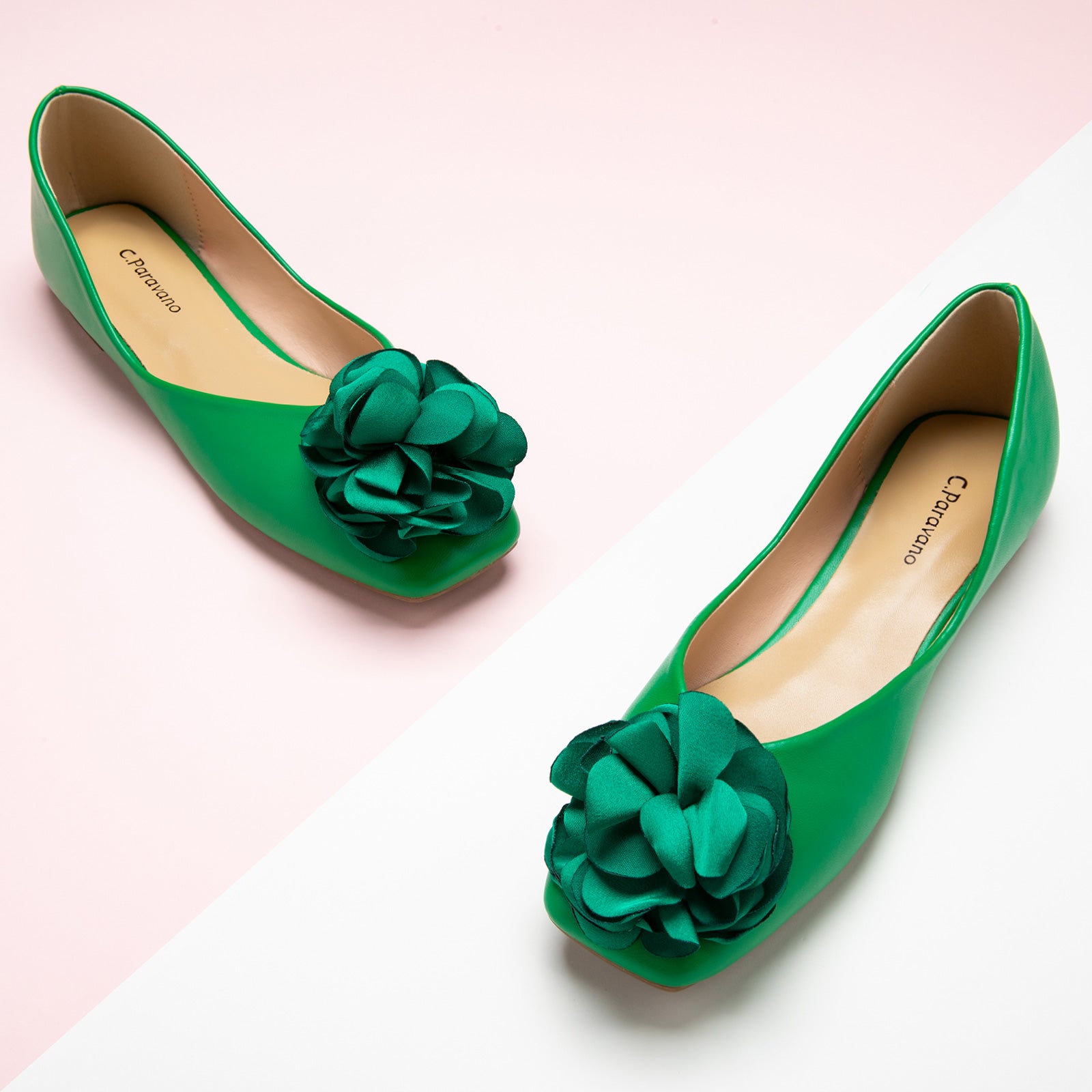 Deep and Lush: Dark Green Flower Decor Ballerina, an embodiment of natural elegance