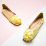 Sunshine-infused Flower Decor Ballerina in Light Yellow, radiating warmth and positivity.