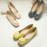 Airy and Bright: Flower Decor Ballerina in a lovely Light Yellow shade, bringing a breath of fresh air.