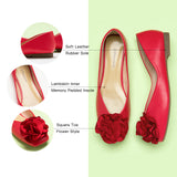 Fiery and Chic: Flower Decor Ballerina featuring a captivating red color palette
