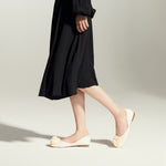 Classic White Grace: Flower Decor Ballerina, a timeless choice for a refined and elegant look