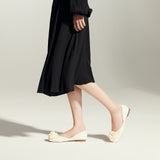 Classic White Grace: Flower Decor Ballerina, a timeless choice for a refined and elegant look