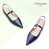 Pointed Toe Slingback Flats (Freya)（SALE）