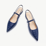 Pointed Toe Slingback Flats (Freya)（SALE）