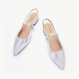 Pointed Toe Slingback Flats (Freya)（SALE）