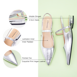 Pointed Toe Slingback Flats (Freya)（SALE）