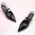 Chic Black Slingback Heels: Elevate your fashion game with these sleek black pointed-toe slingback pumps, perfect for any occasion.