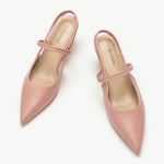 Pink Sleek Pointed Toe Slingback Pumps: A pair of elegant pink pointed-toe slingback pumps for a sophisticated and stylish look.