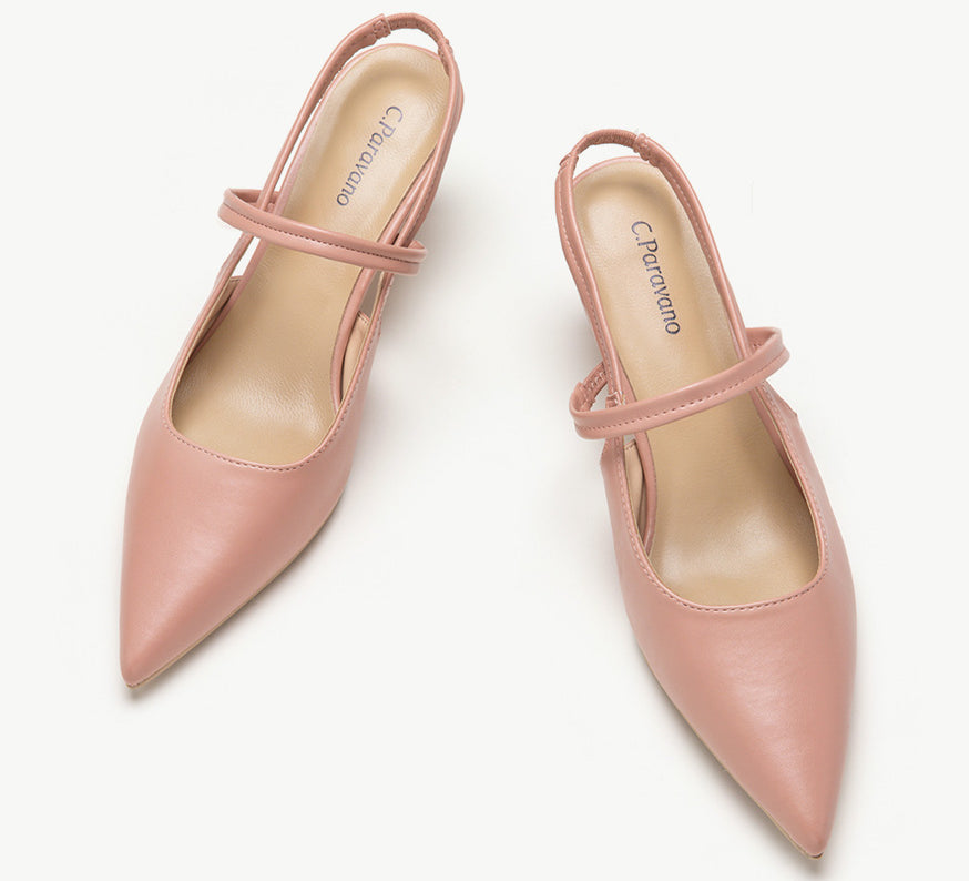 Pink Sleek Pointed Toe Slingback Pumps: A pair of elegant pink pointed-toe slingback pumps for a sophisticated and stylish look.