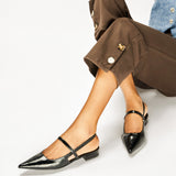 Crozzling-Slingback-Flats mit spitzer Zehenpartie (Freya)
