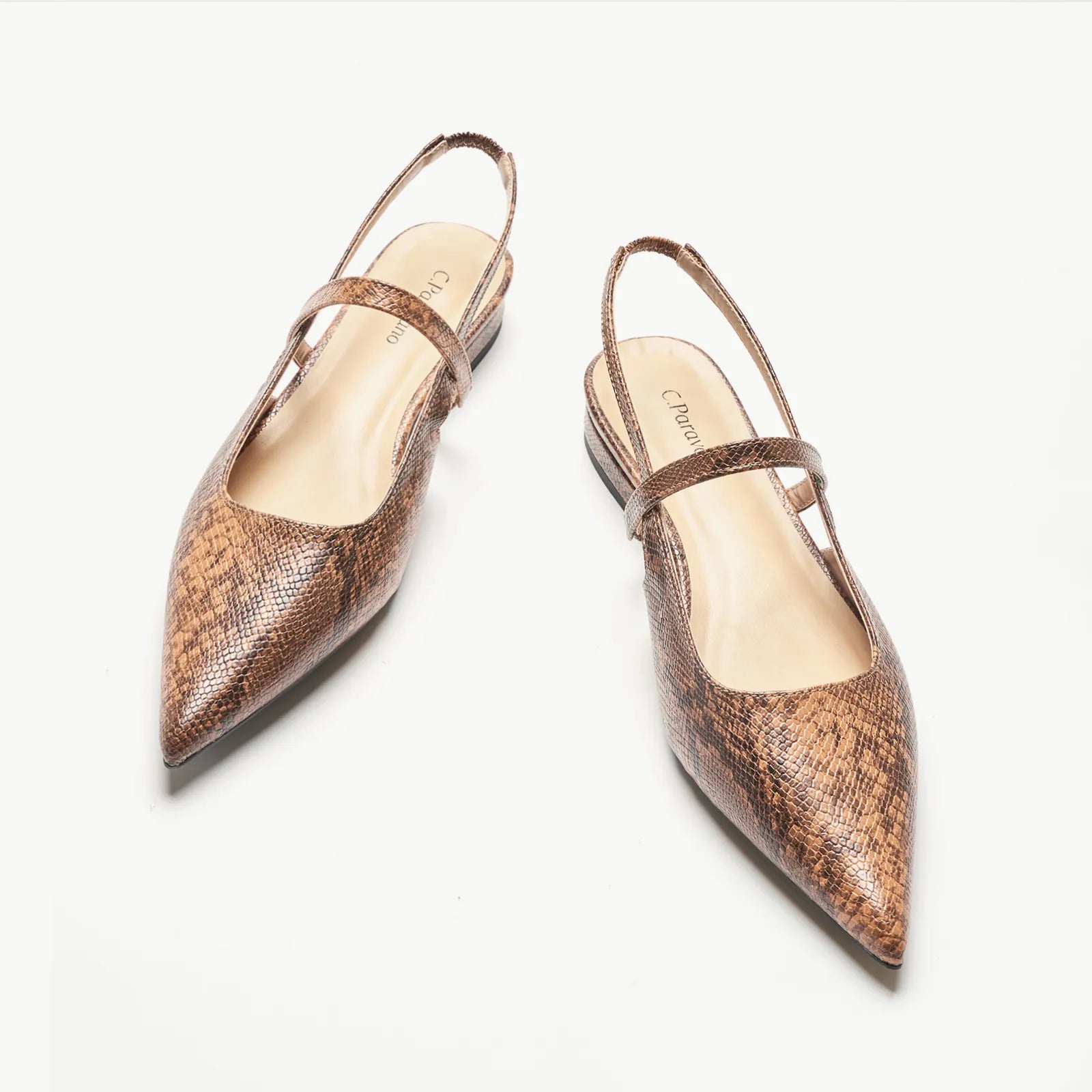 Pointed Toe Slingback Flats (Freya)（SALE）