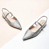 Pointed Toe Slingback Flats (Freya)（SALE）