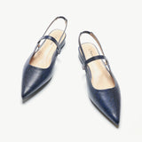 Pointed Toe Slingback Flats (Freya)（SALE）