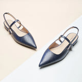 Pointed Toe Slingback Flats (Freya)（SALE）