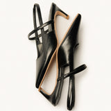 Pointed Toe Kitten heel Slingbacks (Helen)