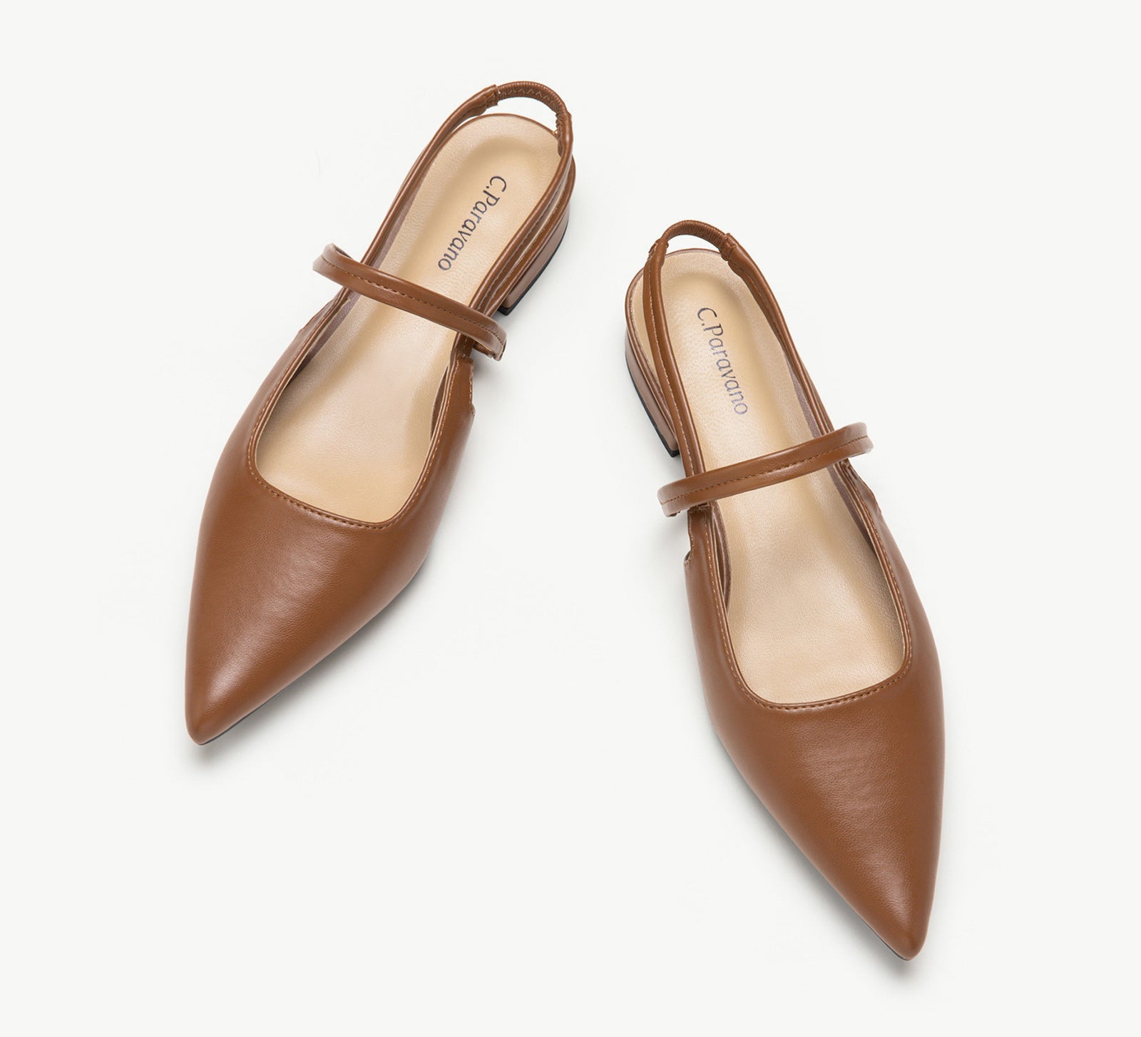 Sleek Pointed Toe Slingback Flats