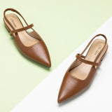 Pointed Toe Slingback Flats (Freya)