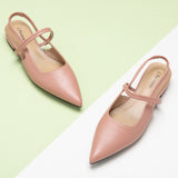 Pink Sleek Pointed Toe Slingback Flats, a feminine and stylish choice for a playful and vibrant look