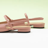 Pink Strappy Slingback Flats with a pointed toe, featuring delicate details for a polished and sophisticated style