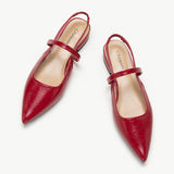 Red Slingback Flats with Modern Elegance: These red flats offer a contemporary touch with their sleek design and pointed toe.