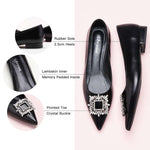 Sophisticated black embellished leather flats for a fashionable look