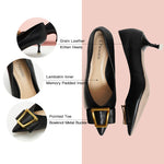 Fashionable-black-pumps-featuring-stylish-buckles_-providing-a-trendy-and-eye-catching-design-for-women
