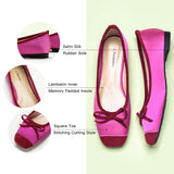Fashionable-hot-pink-bowknot-ballet-flats-crafted-with-a-silky-finish_-ideal-for-a-stylish-statement