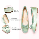 Fashionable-light-green-bowknot-ballet-flats-crafted-with-a-silky-finish_-ideal-for-a-stylish-statement.  874 × 1100px