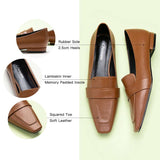 Fashionable outfit featuring brown platform loafers