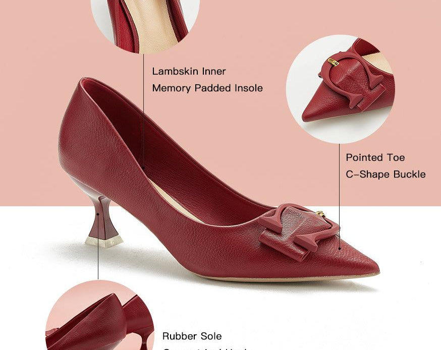Fashionable-red-pumps-featuring-C-shaped-buckles_-providing-a-trendy-and-unique-design