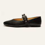 V-Cut Design Mary Jane Flats(Remy)(market）