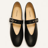 V-Cut Design Mary Jane Flats(Remy)(market）