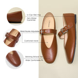 Grommet V-Cut Design Mary Jane Flats(Remy）