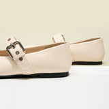 Grommet V-Cut Design Mary Jane Flats(Remy）