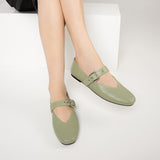 Grommet V-Cut Design Mary Jane Flats(Remy）