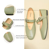Grommet V-Cut Design Mary Jane Flats(Remy）