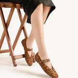 V-Cut Design Mary Jane Flats(Remy)(market）