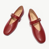 Grommet V-Cut Design Mary Jane Flats(Remy）
