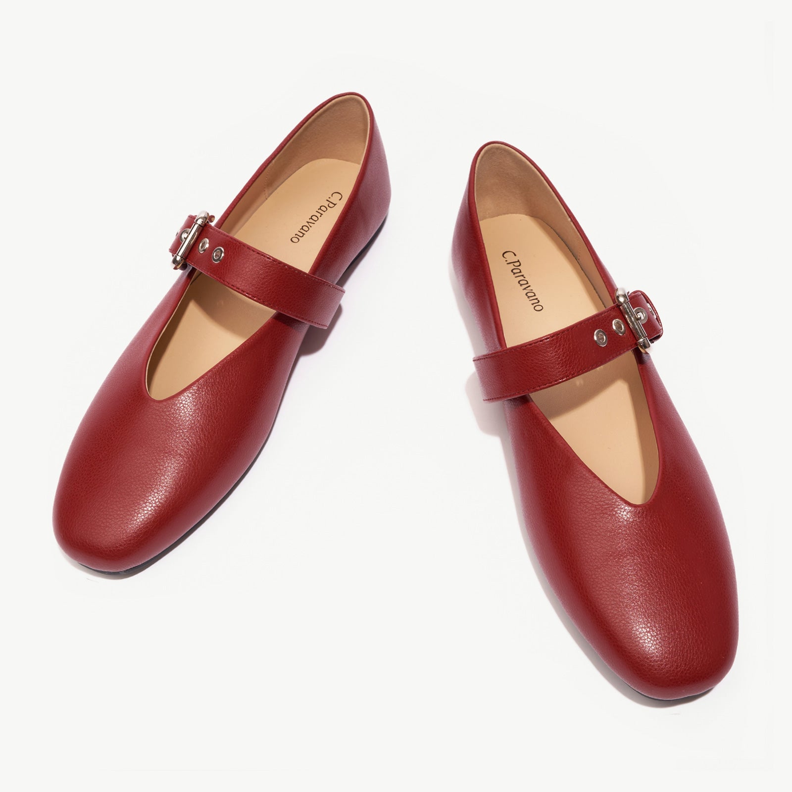 Grommet V-Cut Design Mary Jane Flats(Remy）