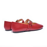 Grommet V-Cut Design Mary Jane Flats(Remy）