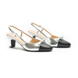 Bow Detail Colorblock Slingback Pumps (Jessica B)