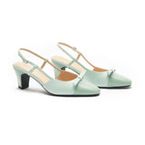 Bow Detail Colorblock Slingback Pumps (Jessica B)