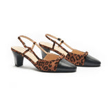Bow Detail Colorblock Slingback Pumps (Jessica B)