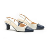 Bow Detail Colorblock Slingback Pumps (Jessica B)