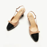 Bow Detail Colorblock Slingback Pumps (Jessica B)